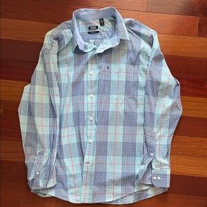 IZOD Men's Blue Plaid Shirt